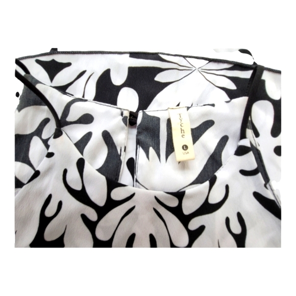 TYCHE Black and White Floral Print Double Layer Spaghetti‎ Strap Top - Picture 5 of 5